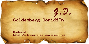 Goldemberg Dorián névjegykártya